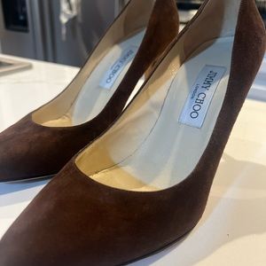 Jimmy Choo Classic Pump 85 40 1/2 Chocolate Suede